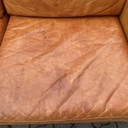 Canapé en cuir cognac vintage danois moderne du milieu du siècle