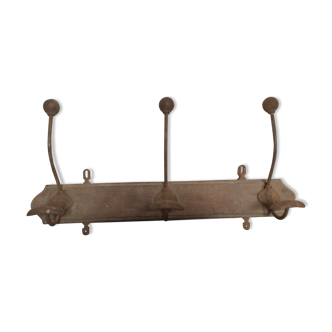 Wood and metal coat holder
