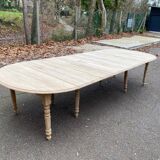Louis Philippe extendable dining table with 8 leaves, renovated, 350cm, 19th century.