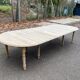 Louis Philippe extendable dining table with 8 leaves, renovated, 350cm, 19th century.