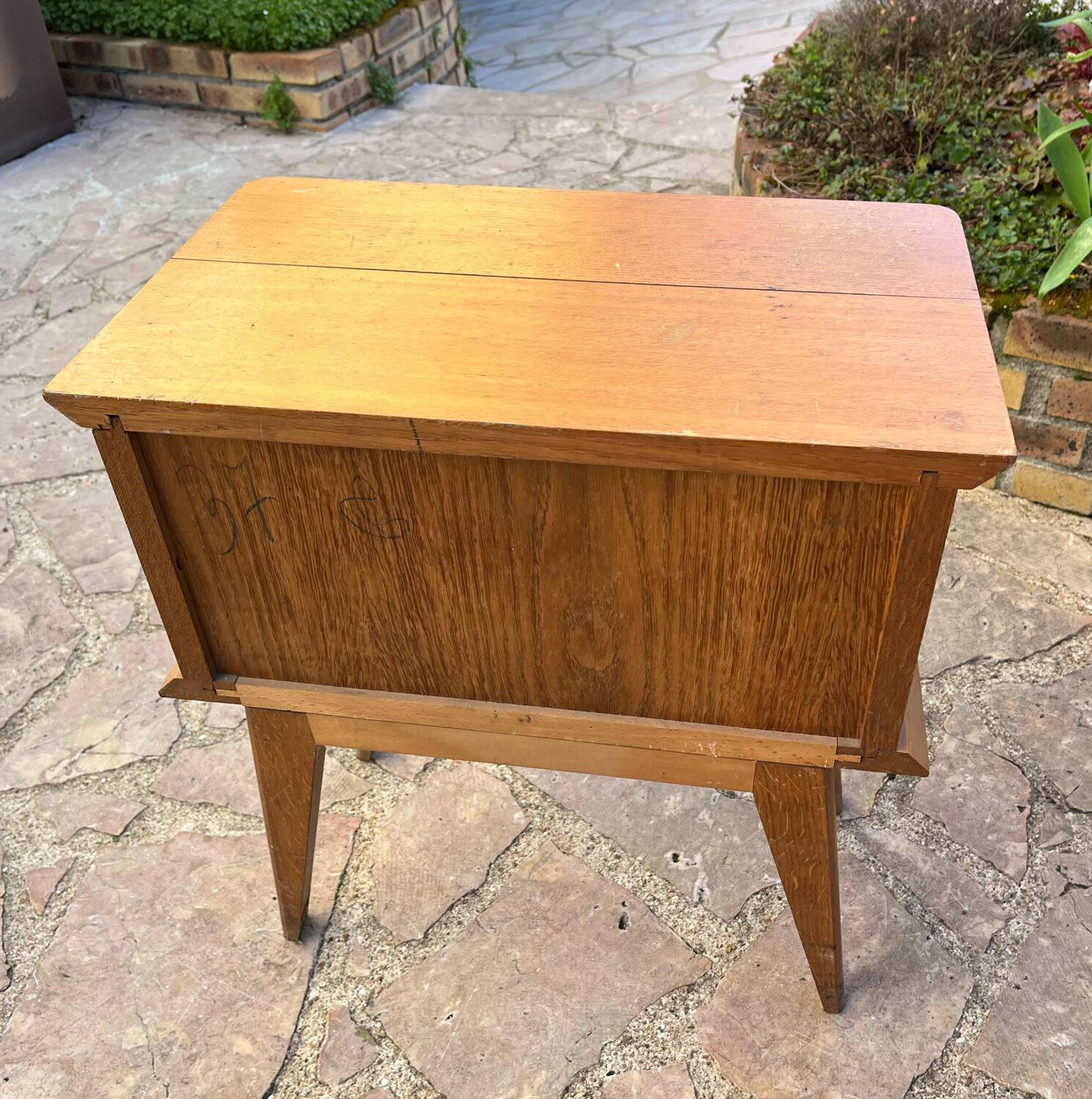 Wooden bedside table