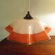 Berlingot pendant lamp from the 60s, white, orange and transparent glass