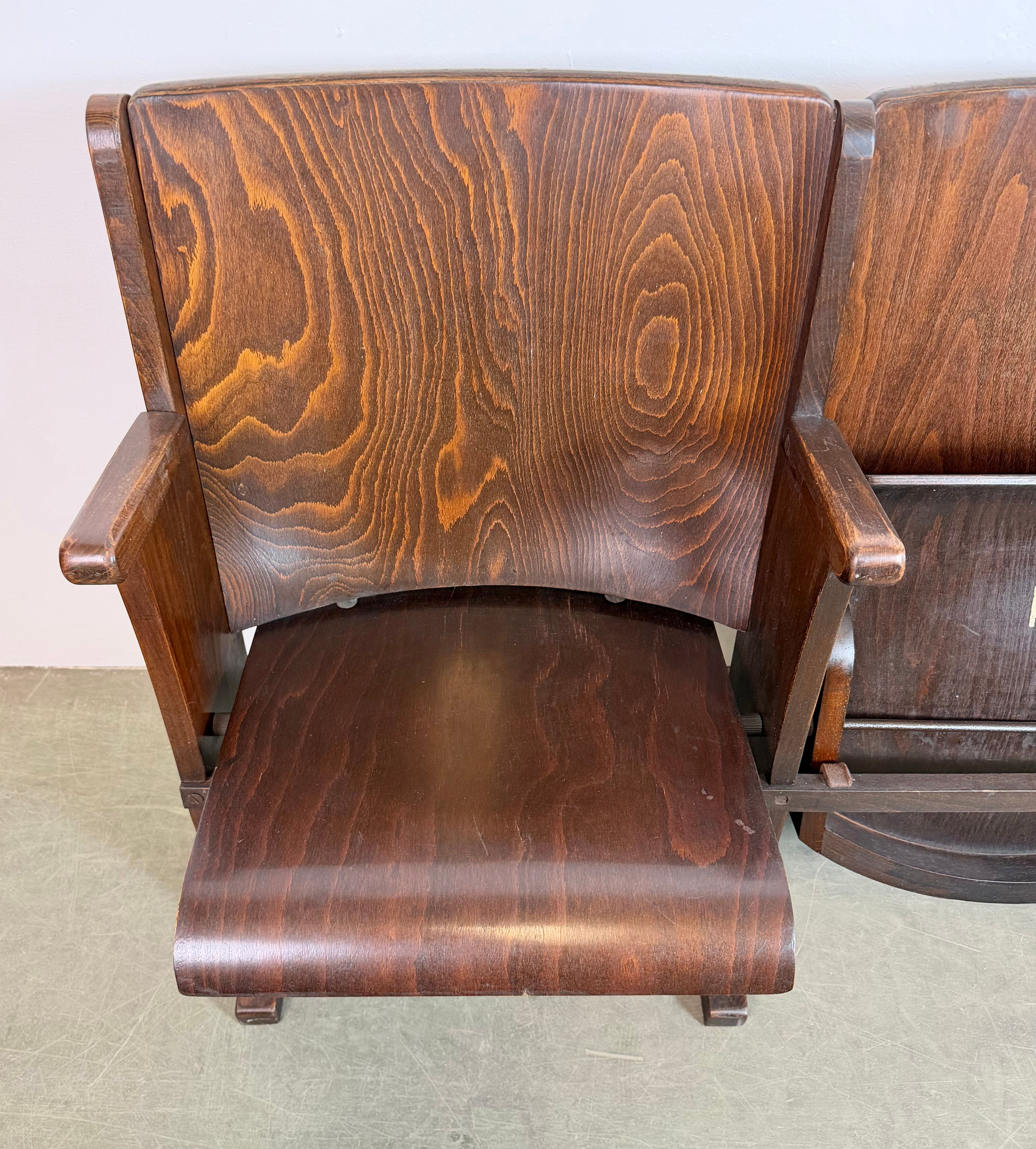 Vintage two-seat cinema bench from ton, 1960s