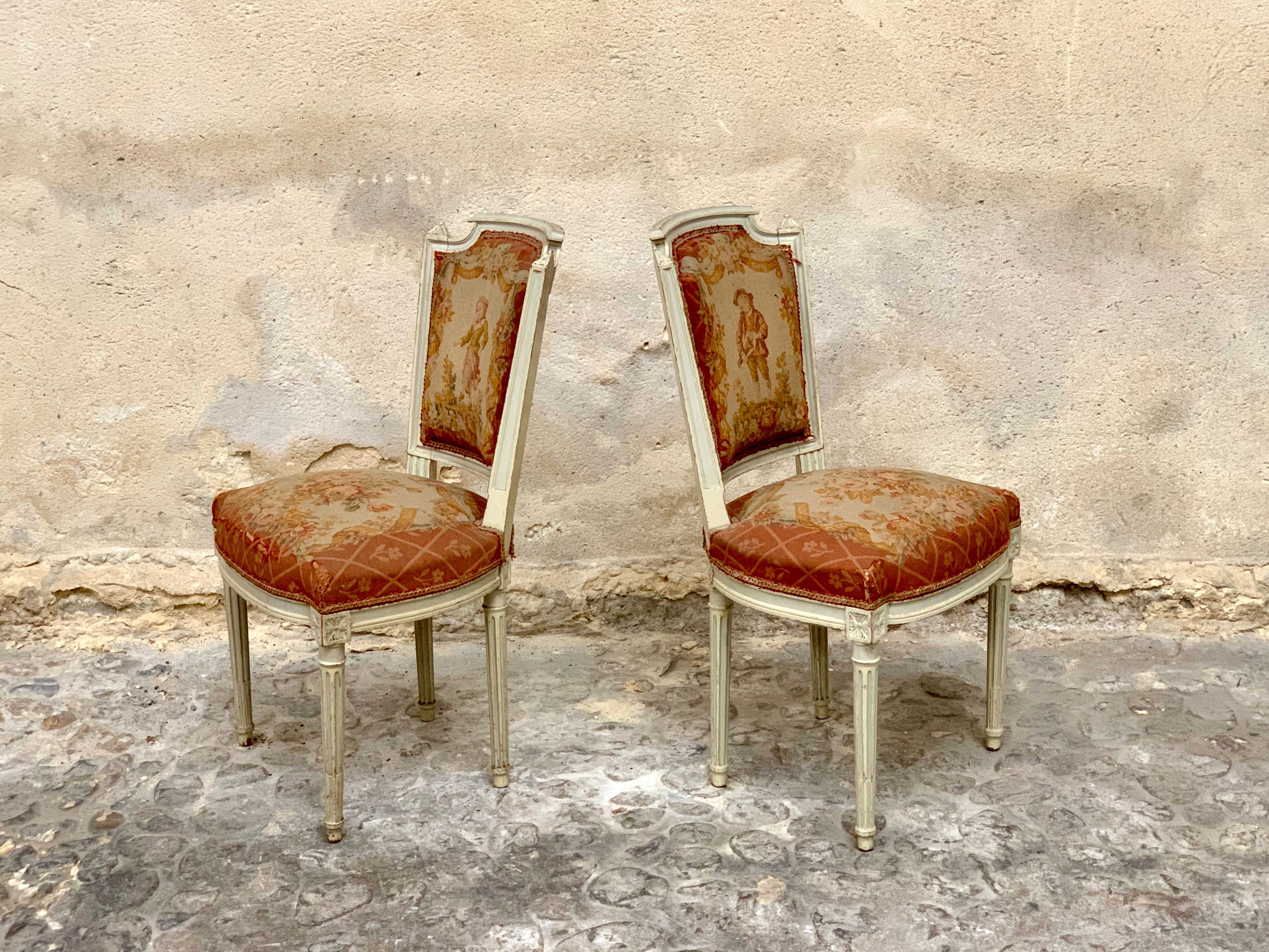 Pair of Louis XVI style chairs