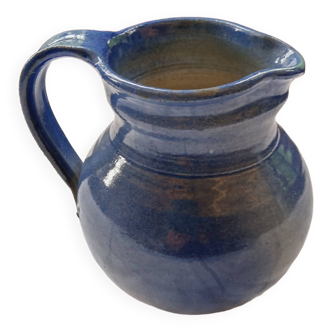 Blue stoneware pitcher