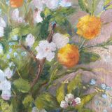 Painting made in oil on embedded canvas