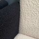 set of 2 black and White boucle lounge chairs 1960s