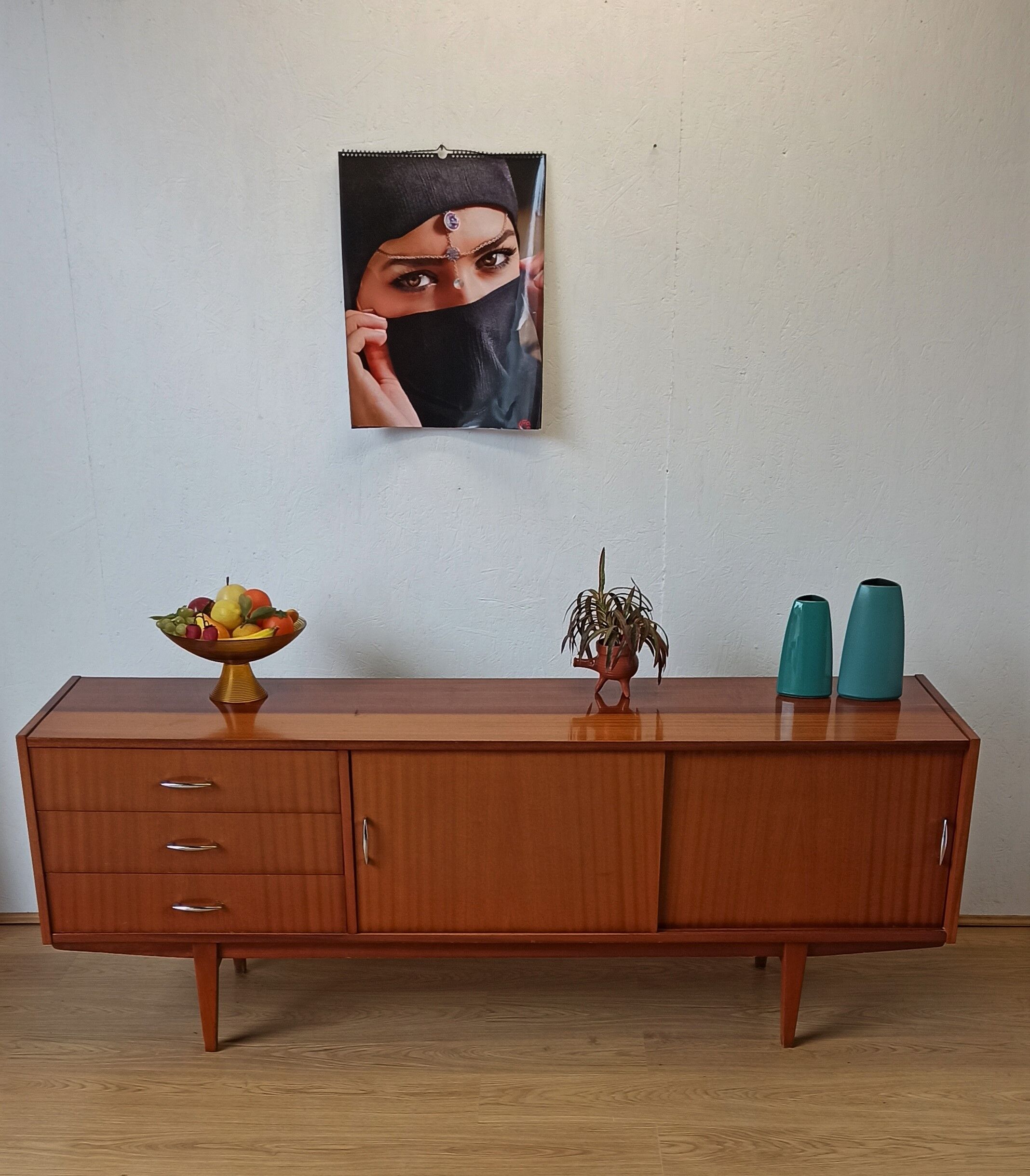 Modernist long sideboard of the 1970s.
