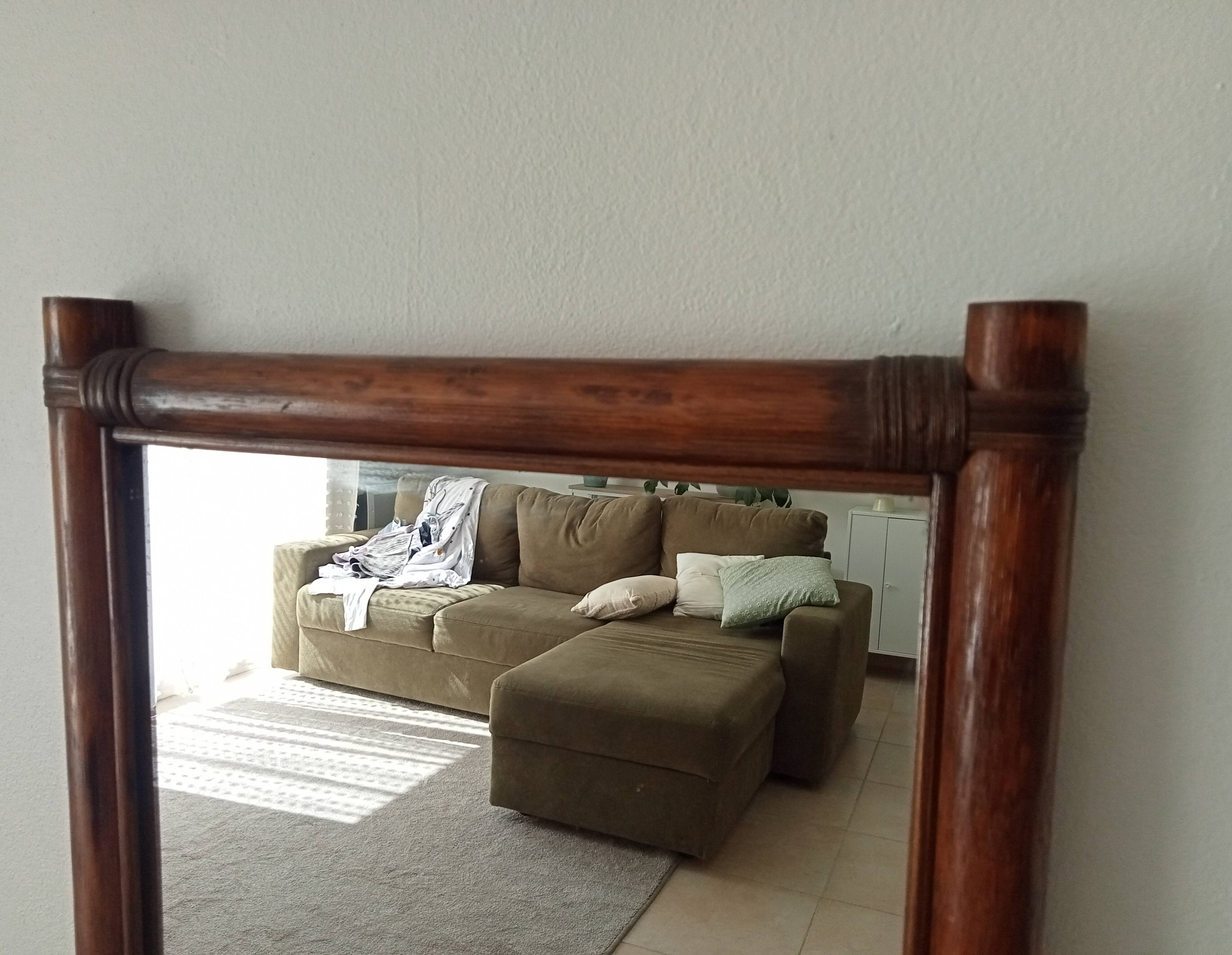 Vintage bamboo and rattan mirror from the 60s/70s.