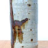 Vase bouteille en grès décor abstrait années 70
