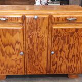 Low vintage Mado style Parisian sideboard 3 doors 2 drawers