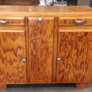 Low vintage Mado style Parisian sideboard 3 doors 2 drawers