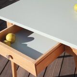 Vintage desk table with compass legs