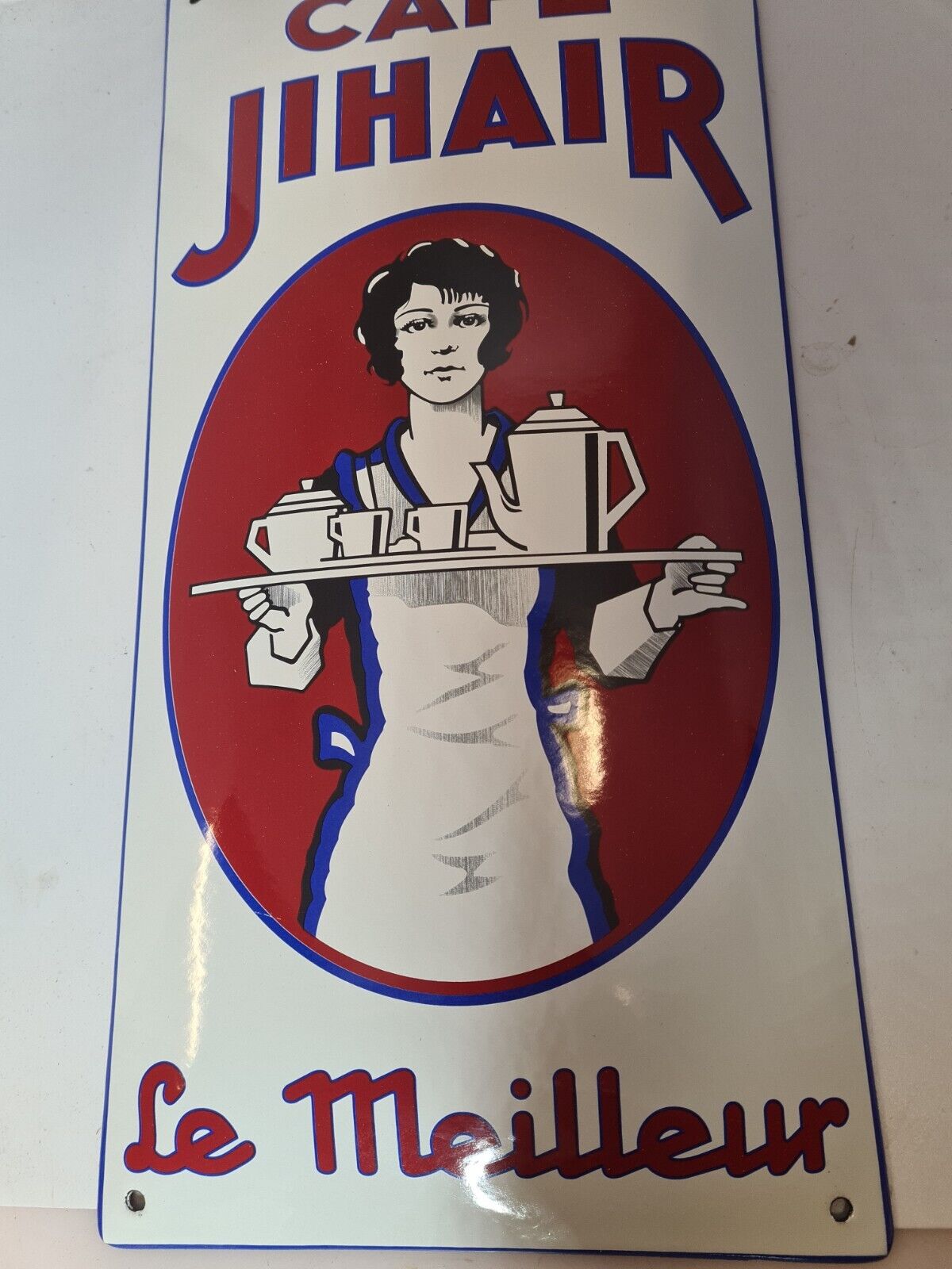 Coffee enamelled plate Jihair