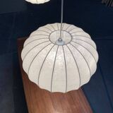 German mid-century cocoon pendant lamps by Friedel Wauer for Goldkant Leuchten, 1960s, set of 2.