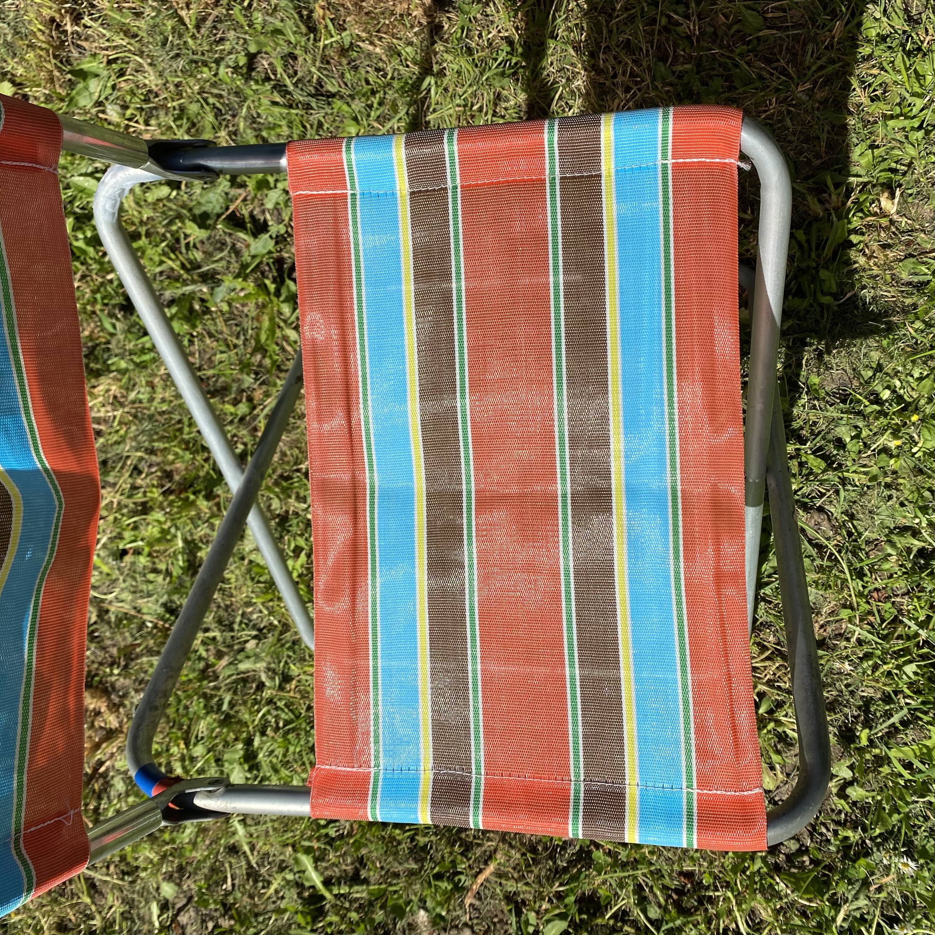 Chaise de camping vintage pliante