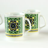Set of 4 mugs in porcelain, Czechoslovakia 1960s
