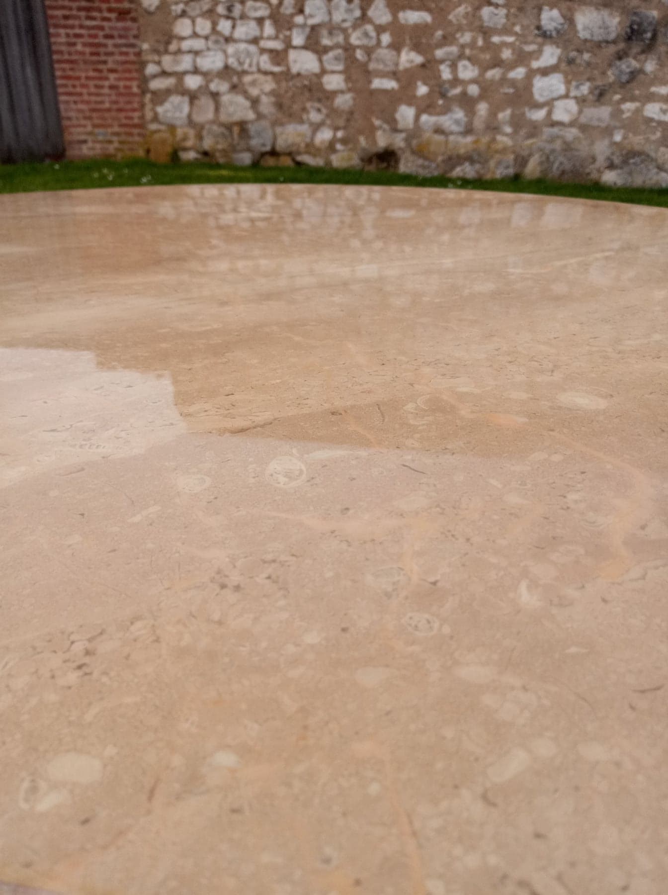 Travertine coffee table