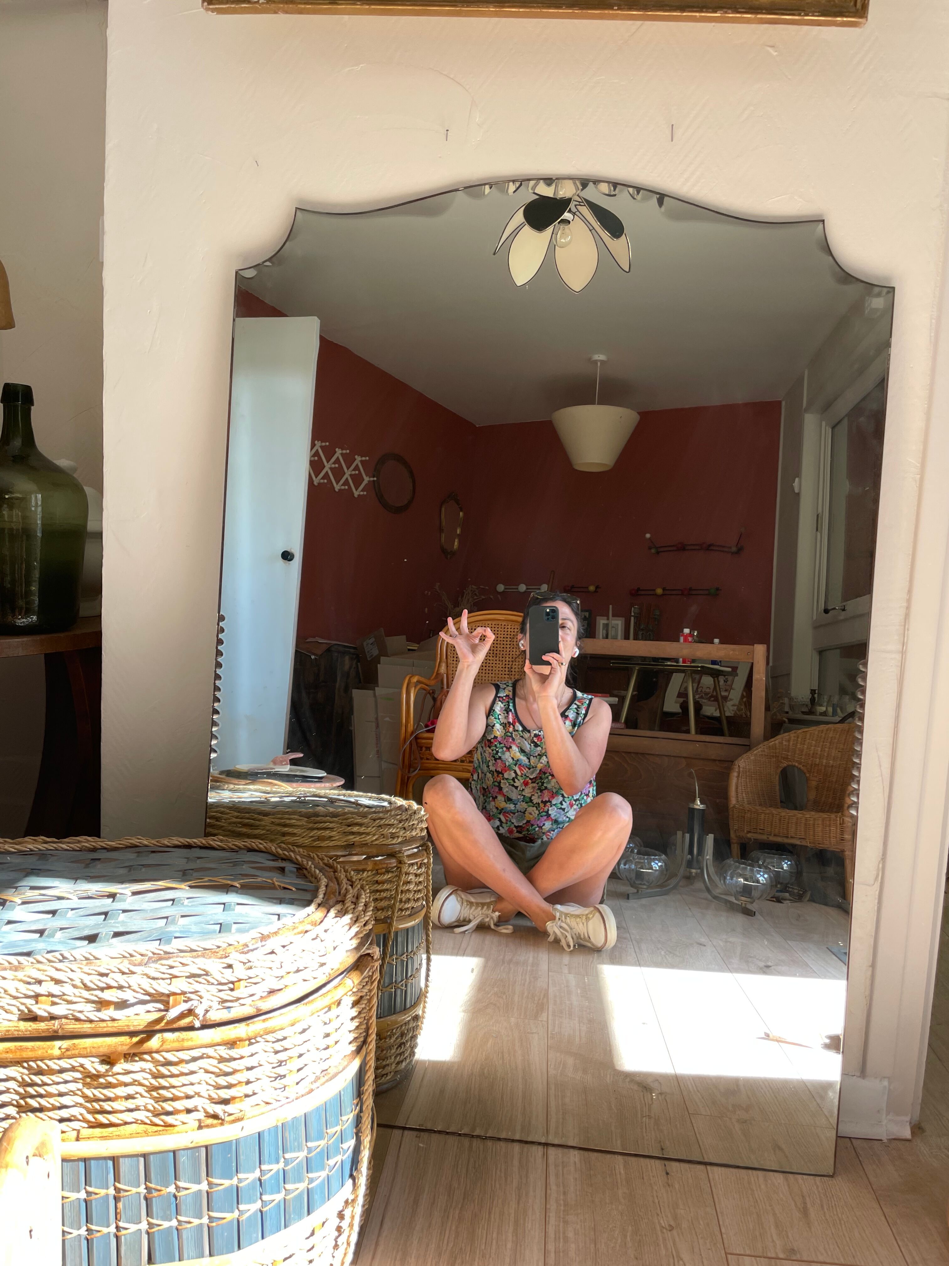 Beveled fireplace mirror - 120x82cm