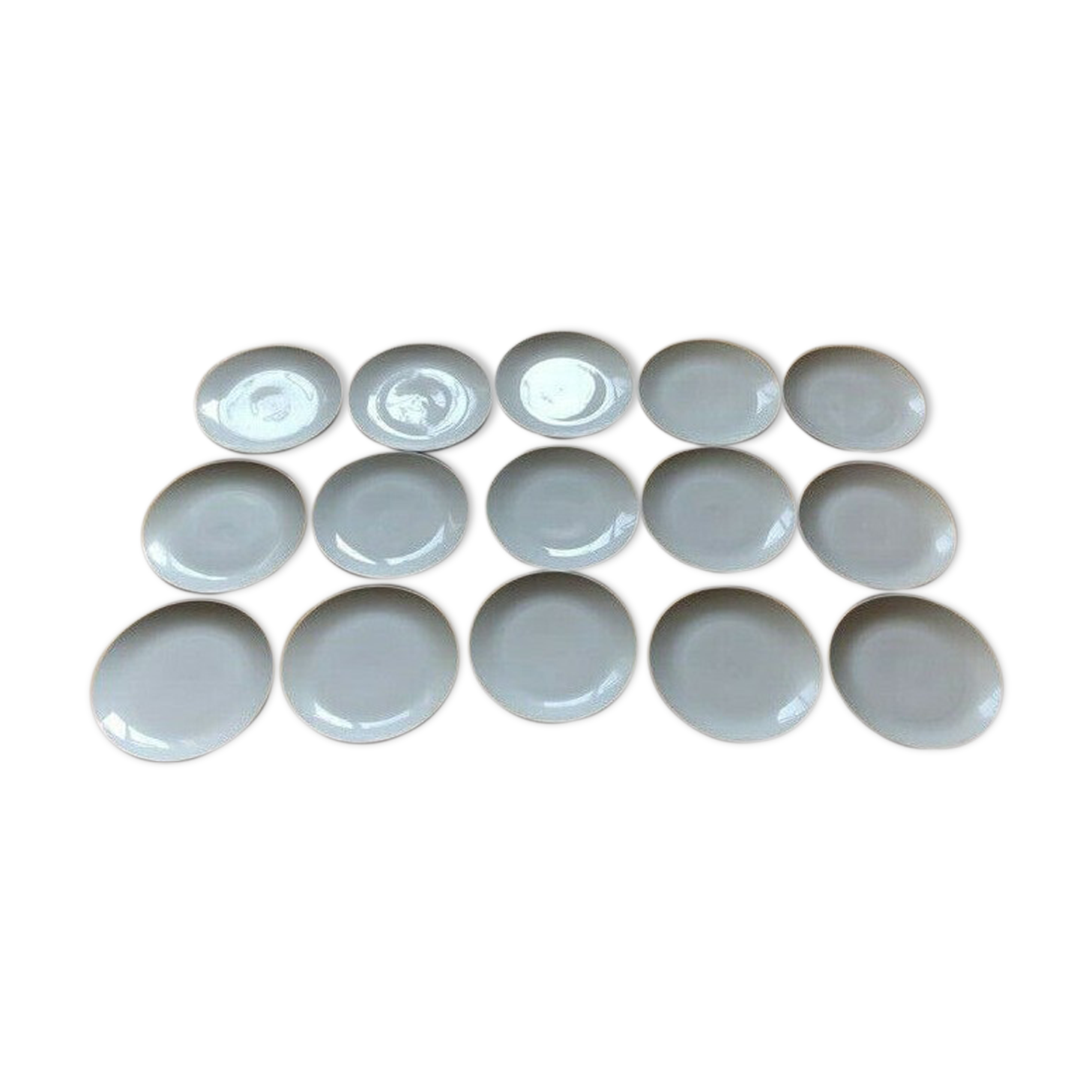 Set of 15 flat plates diameter 24 cm porcelain Scherzer