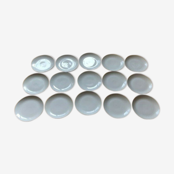 Set of 15 flat plates diameter 24 cm porcelain Scherzer