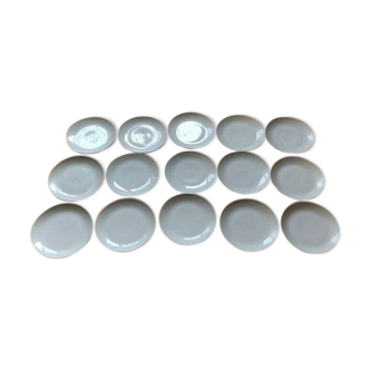 Set of 15 flat plates diameter 24 cm porcelain Scherzer
