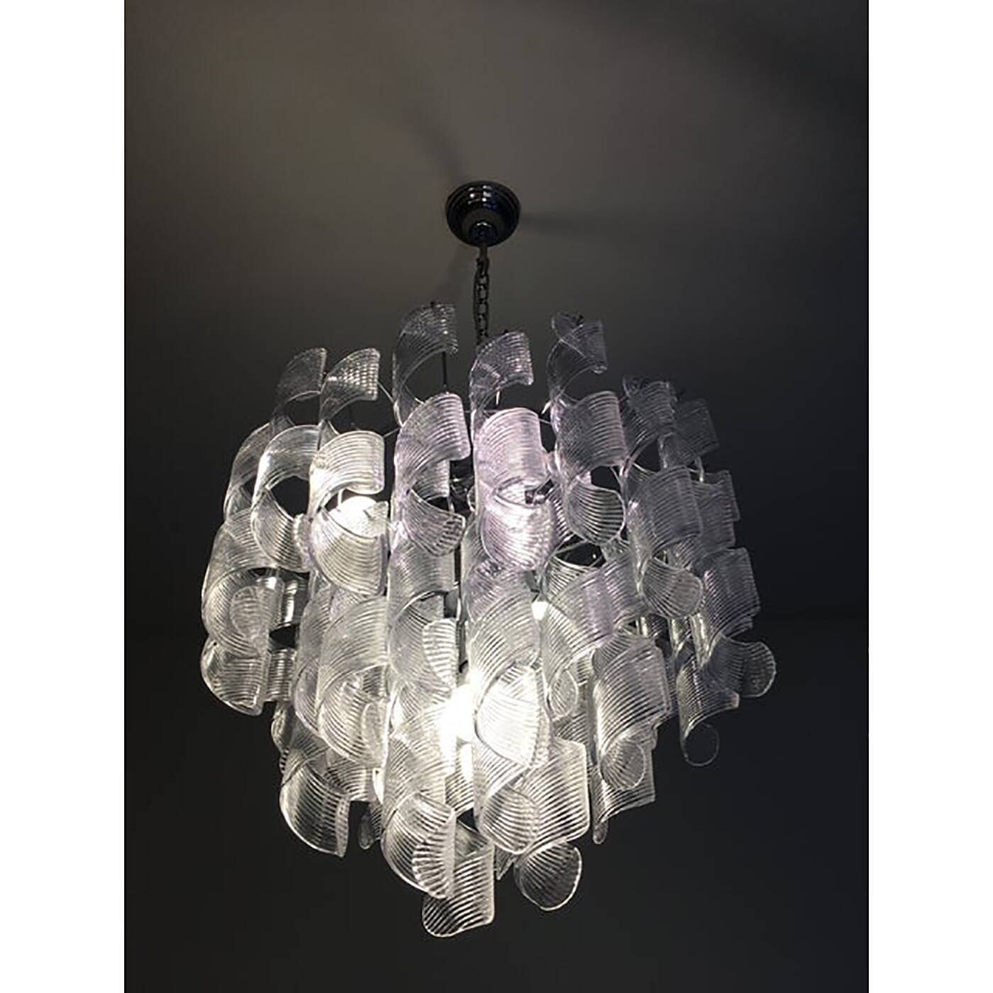 Murano Glass Sputnik Chandelier With Swirling Italian Glass