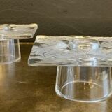 Pair of candle holders, Lalique France -