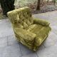 Fauteuil Velours vert année 70