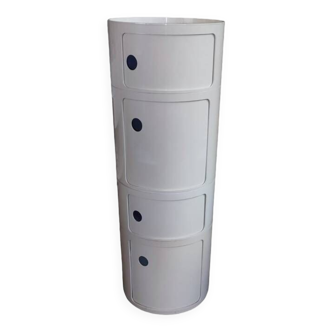 White Componibili unit by Anna Castelli for Kartell Binasco (Milano), 1960s made in Italy.