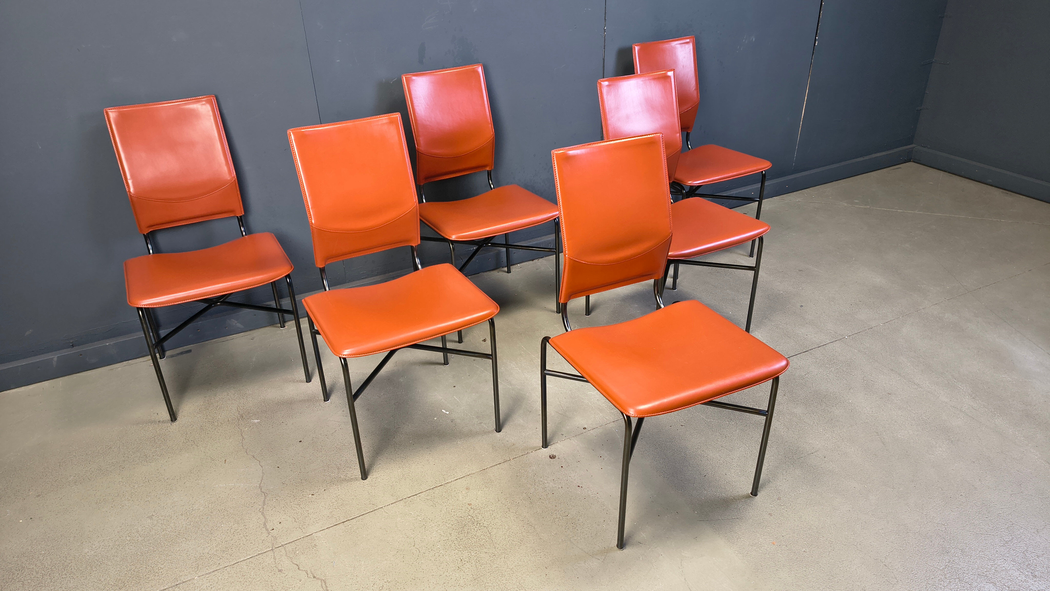 Ross Littel for Matteo Grassi set of 6 dining chairs, 1970s