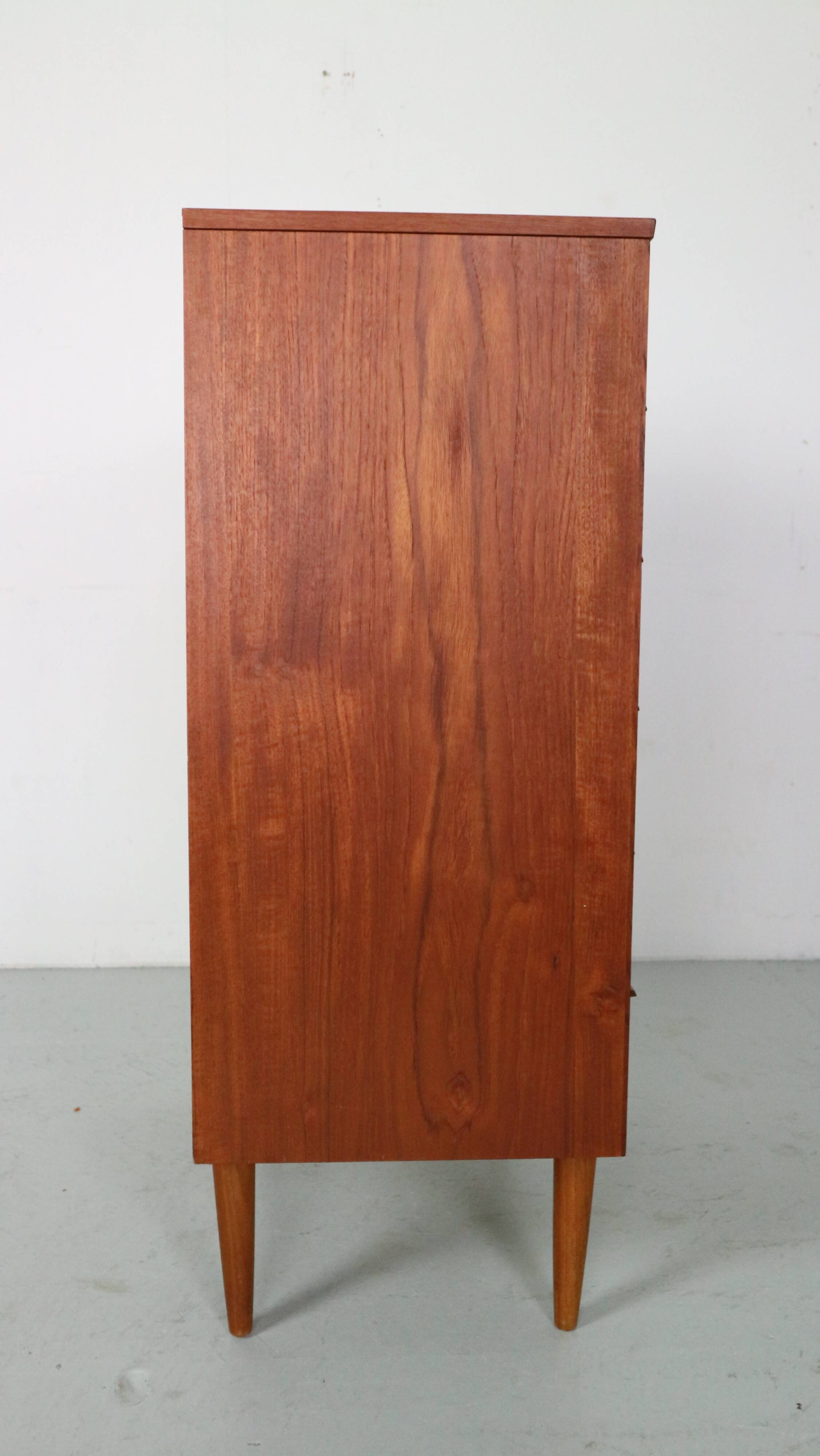 Mid-Century Modern Danish Chest of Six Drawers, Tallboy in Teak, Denmark, 1960