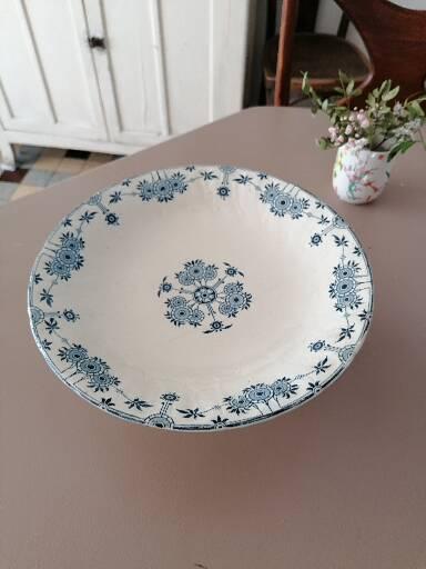 Composition in earthenware iron earth Gien model Stocklom blue art nouveau