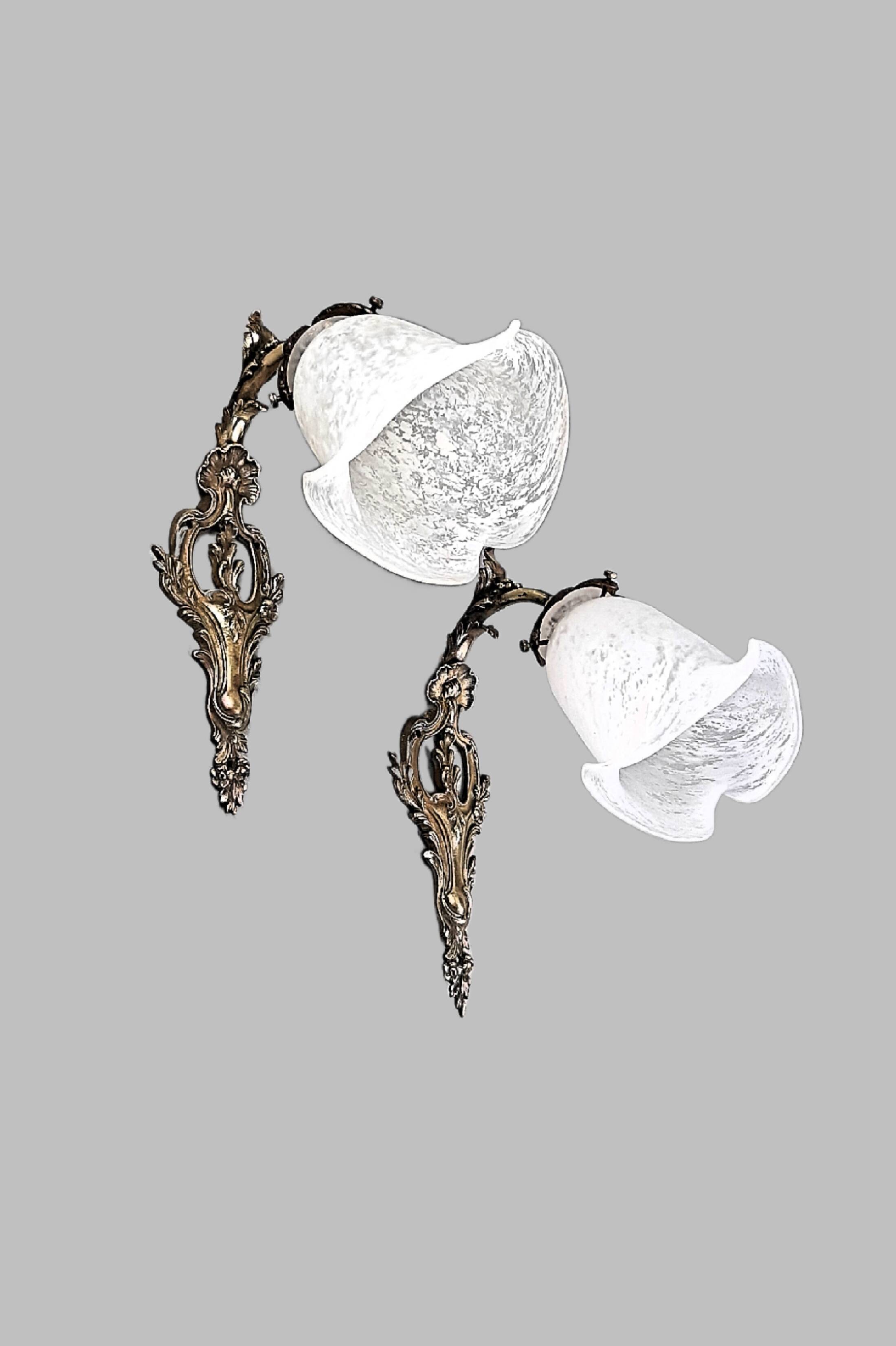 Pair of large Art Deco wall lights