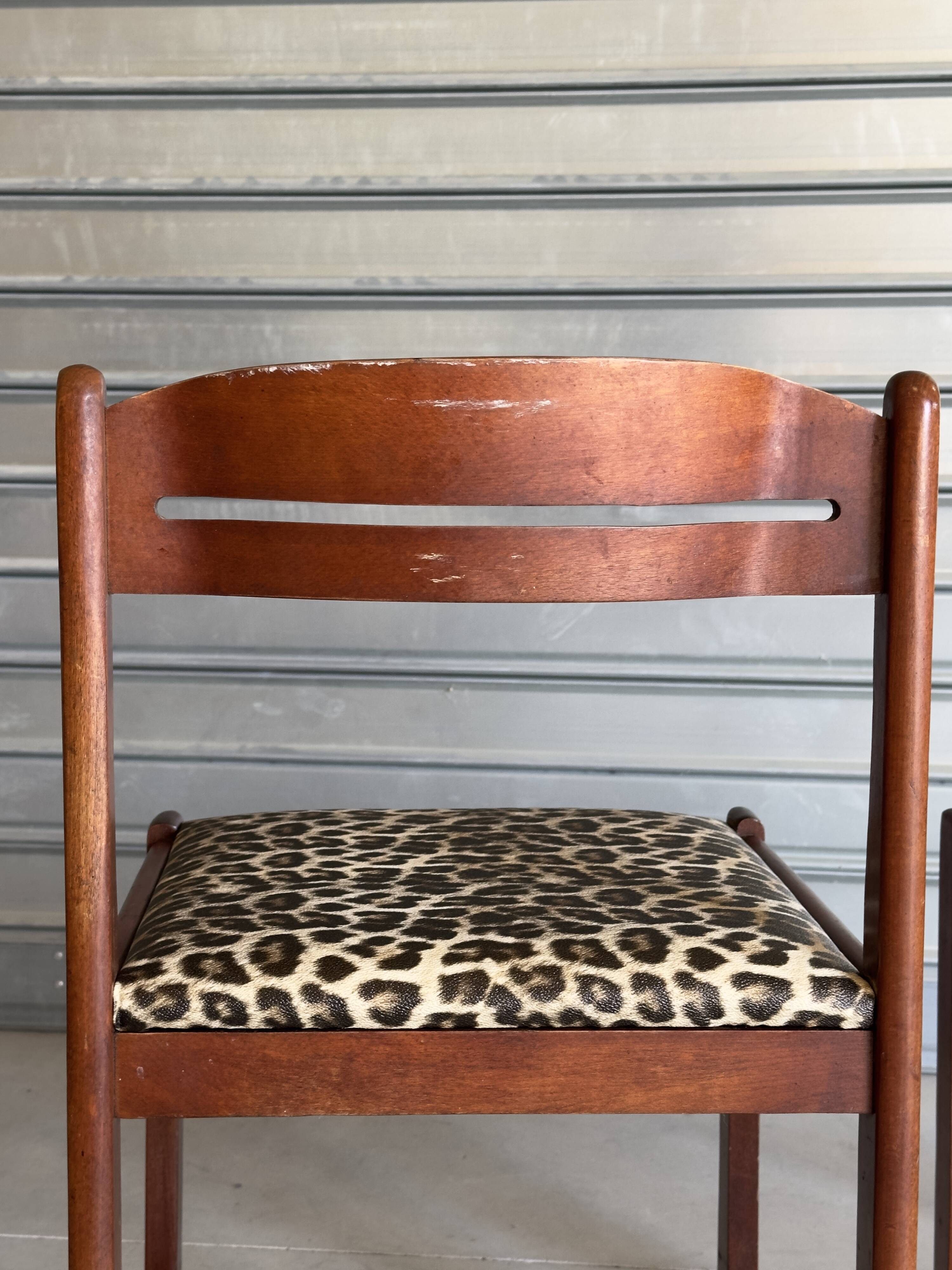 Set of 4 vintage hand-woven chairs