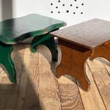 2 vintage wooden bar stools