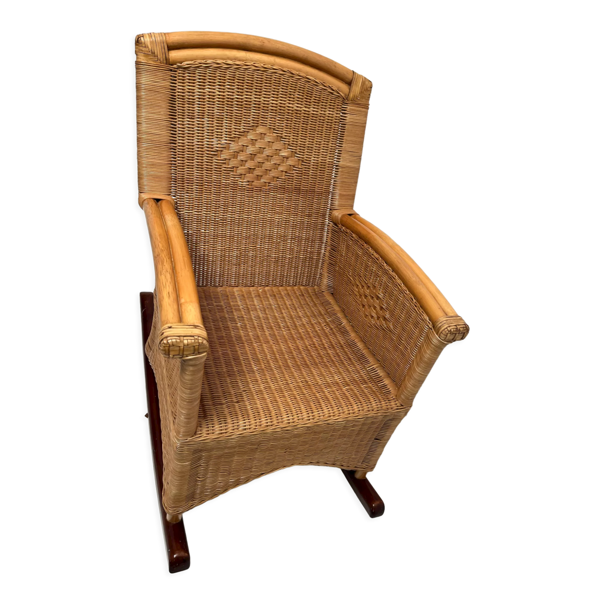 Rocking chair en rotin