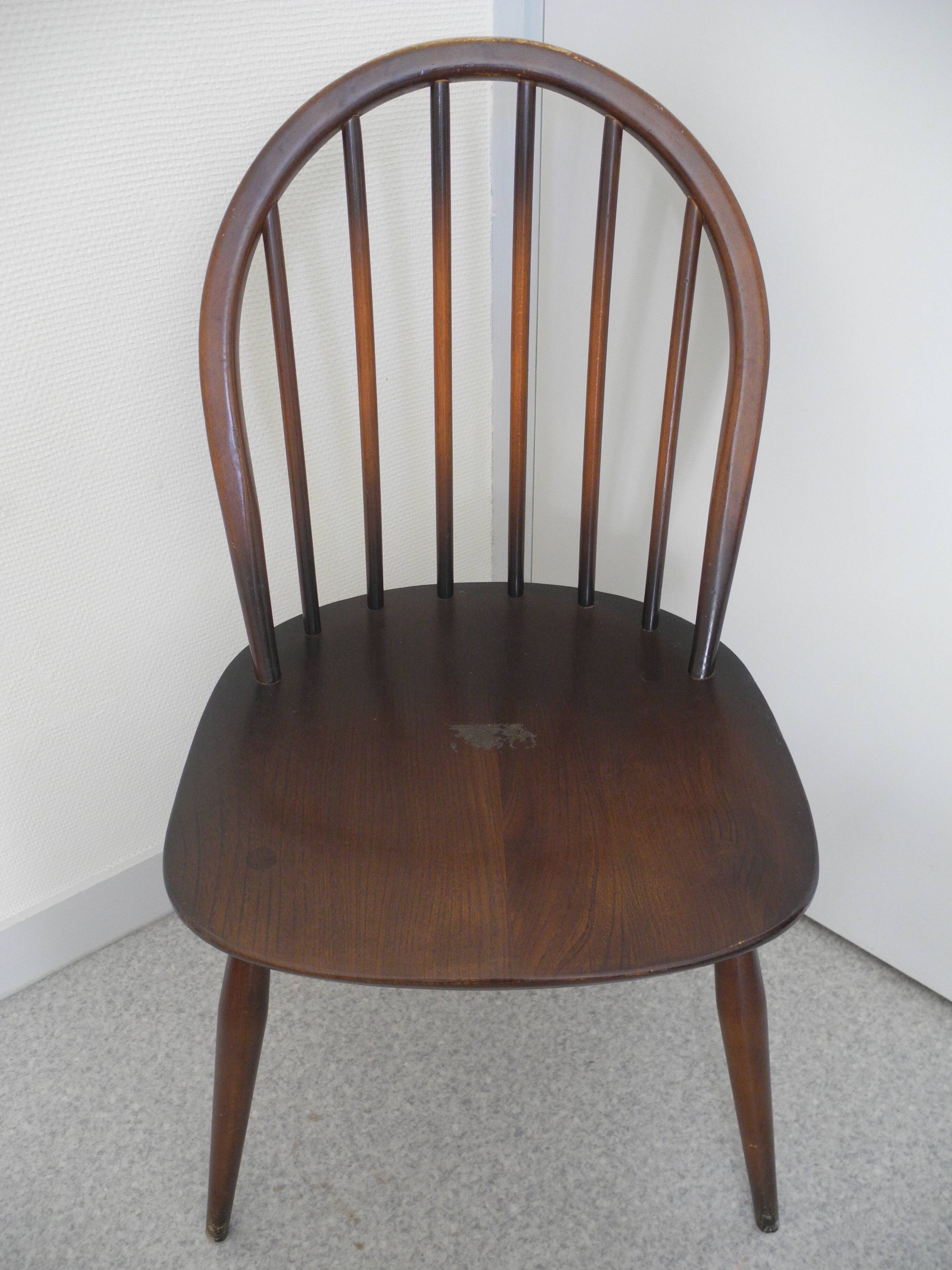 pair of Ercol Windsor BSHG 1960 2056 vintage decor dining chairs 60s