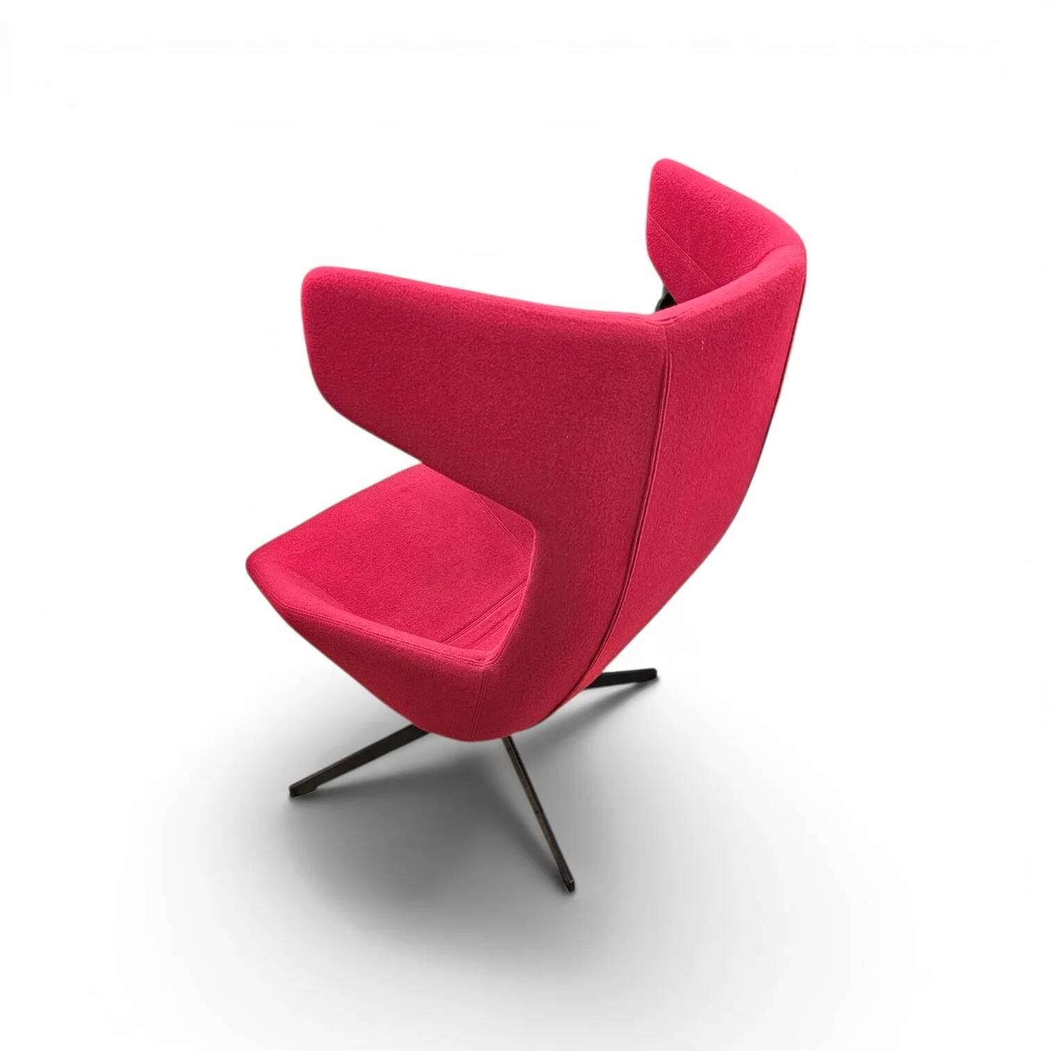 Alfredo Häberli / armchair “Take a line for a walk” / Moroso / Italy / design 2003 / red wool