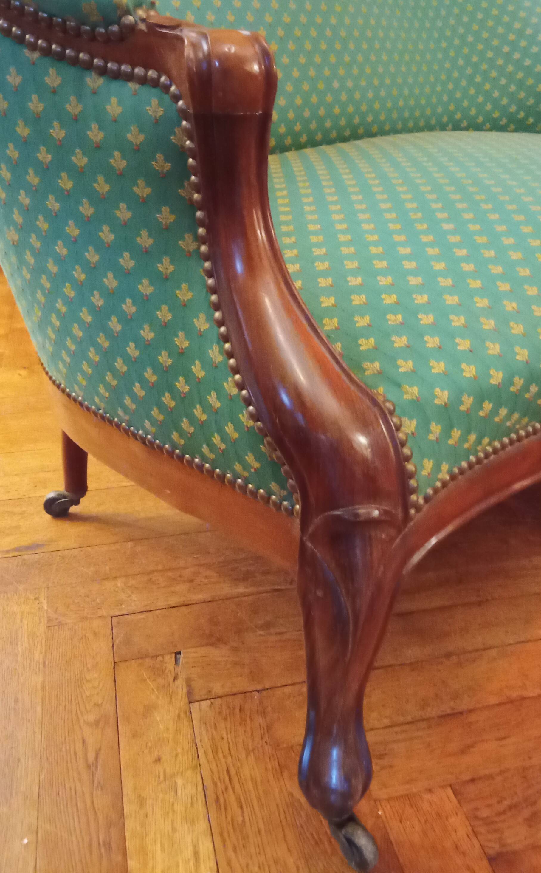 Ancienne banquette et ses deux chaises ancien salon  style Louis XV