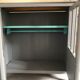 Two-door doll cabinet - grey and vintage blue painted wooden rod