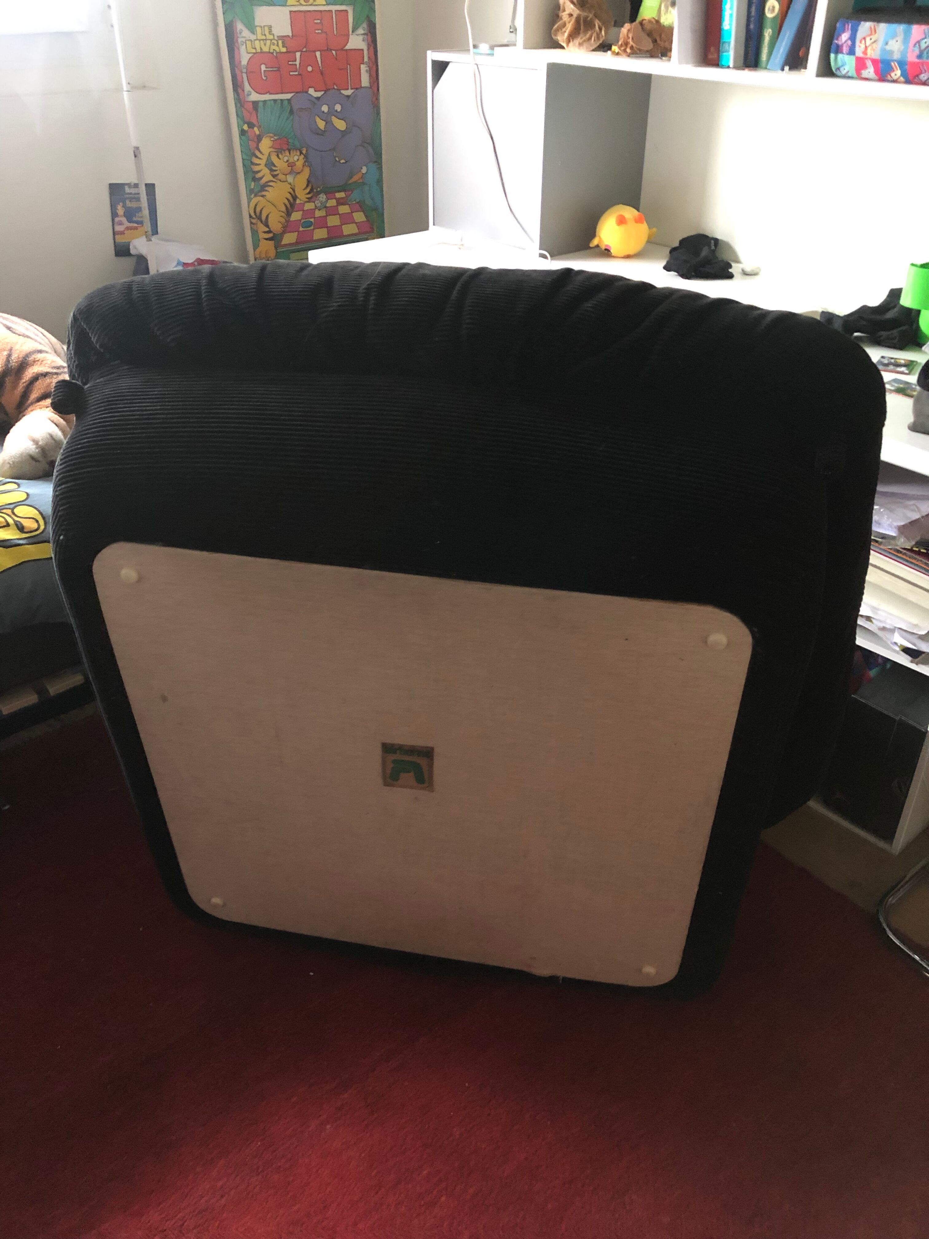 Vintage armchair airborne 70s and ottoman