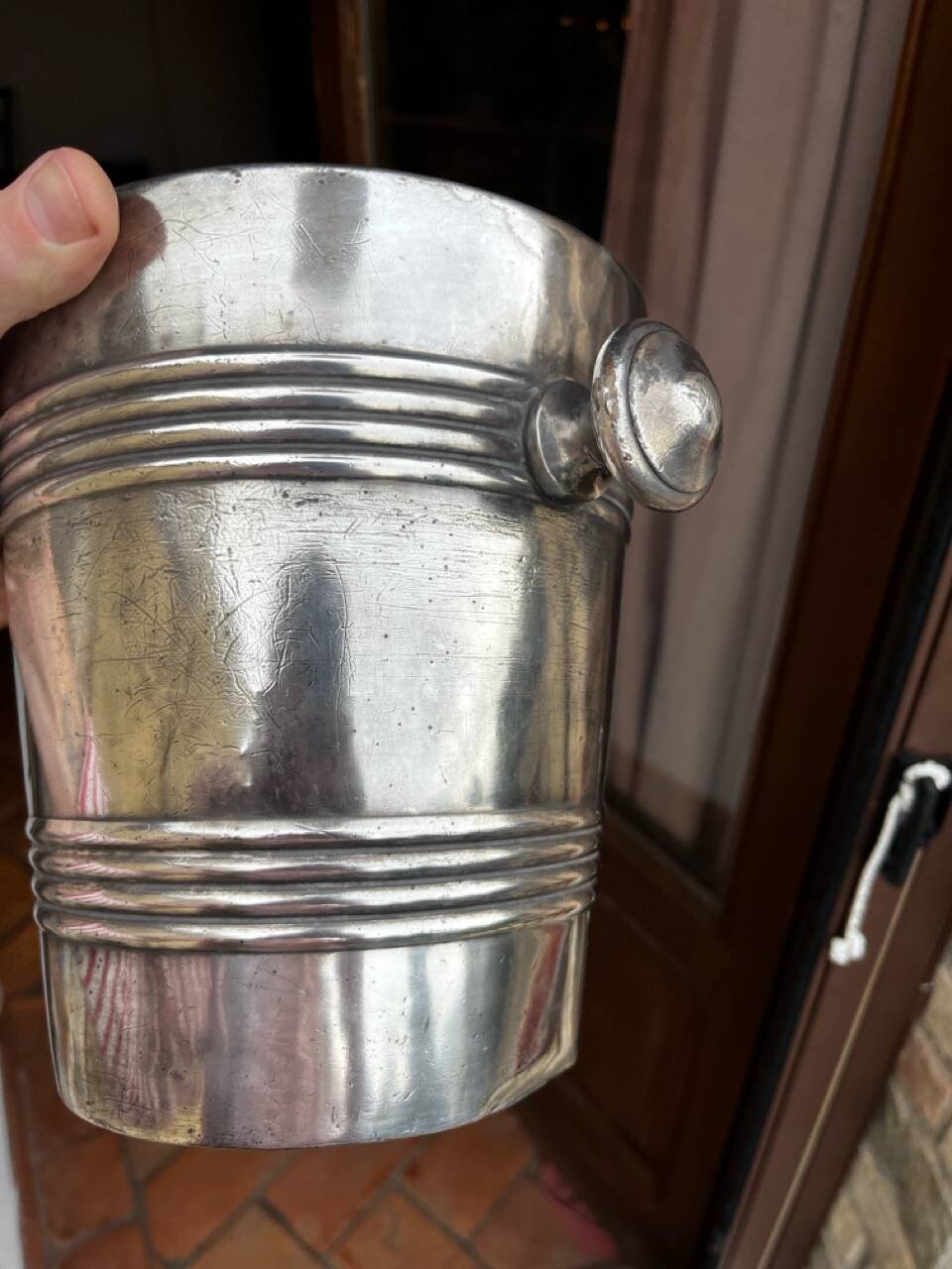 English Art Deco silver plated champagne bucket cooler Mappin & Webb, anni '30