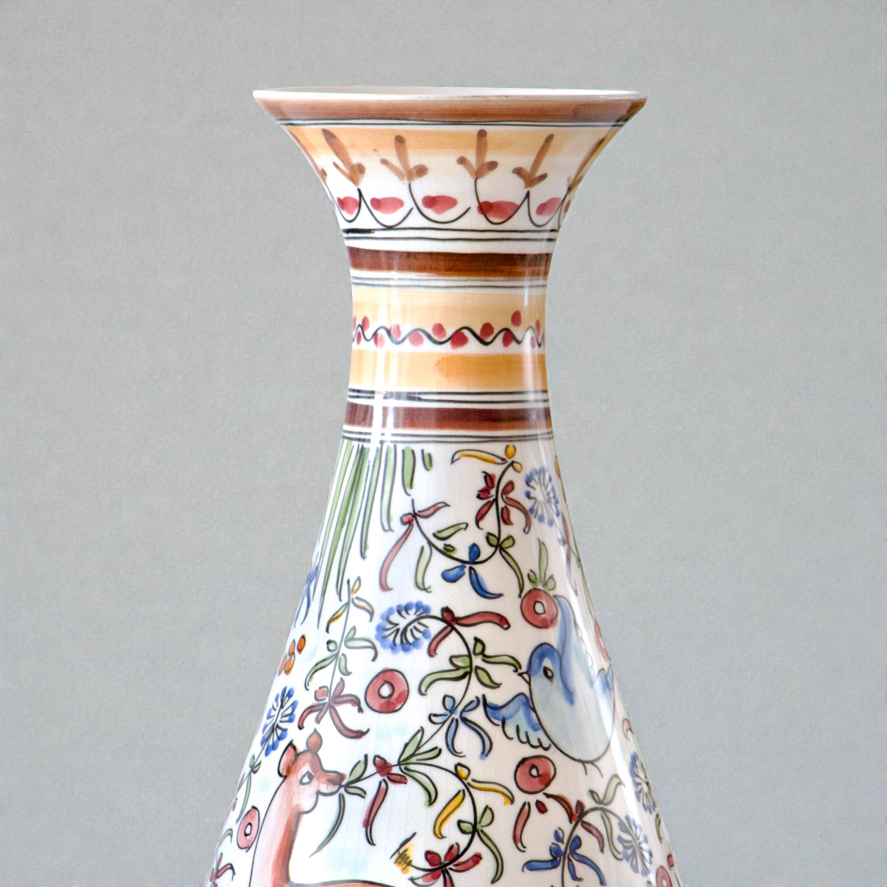 Large handcrafted Coimbra vase, hand-painted, unique piece
