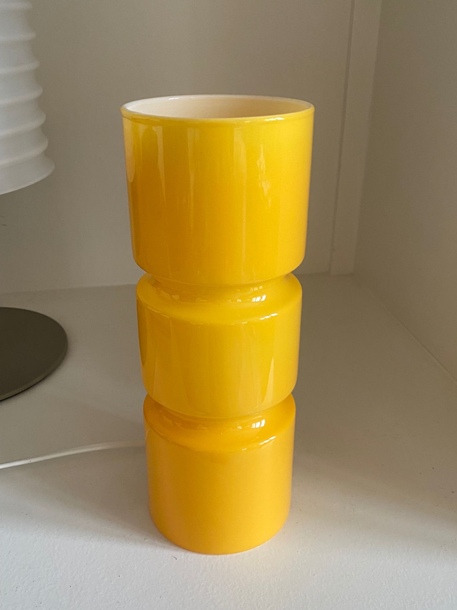 Fitz lamp in yellow glass Habitat vintage cylinder tube lamp