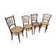 Lot de 4 chaises bistrot café bois courbé dépareillées
