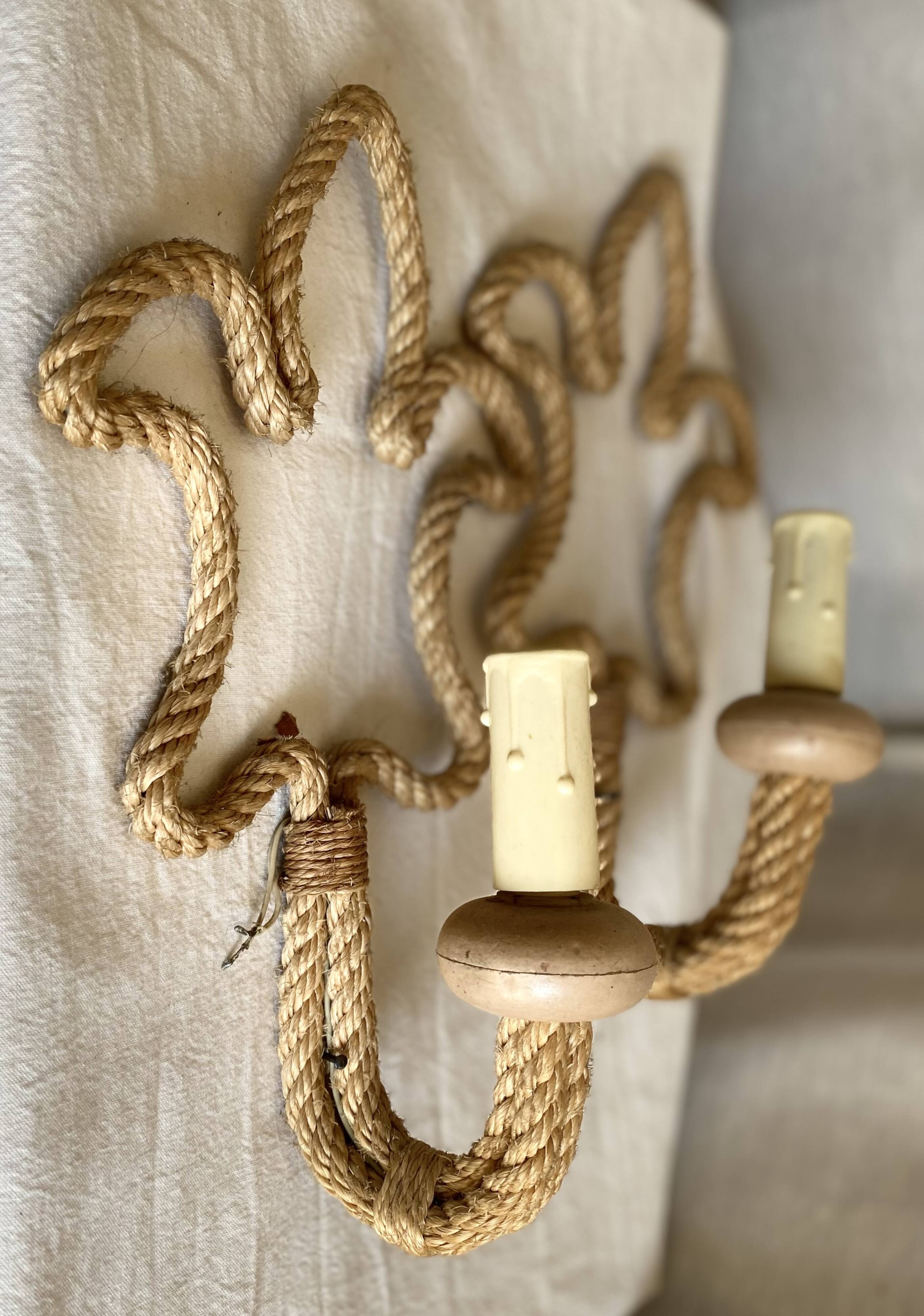 Paire de lampe d'appliques en corde audoux minet