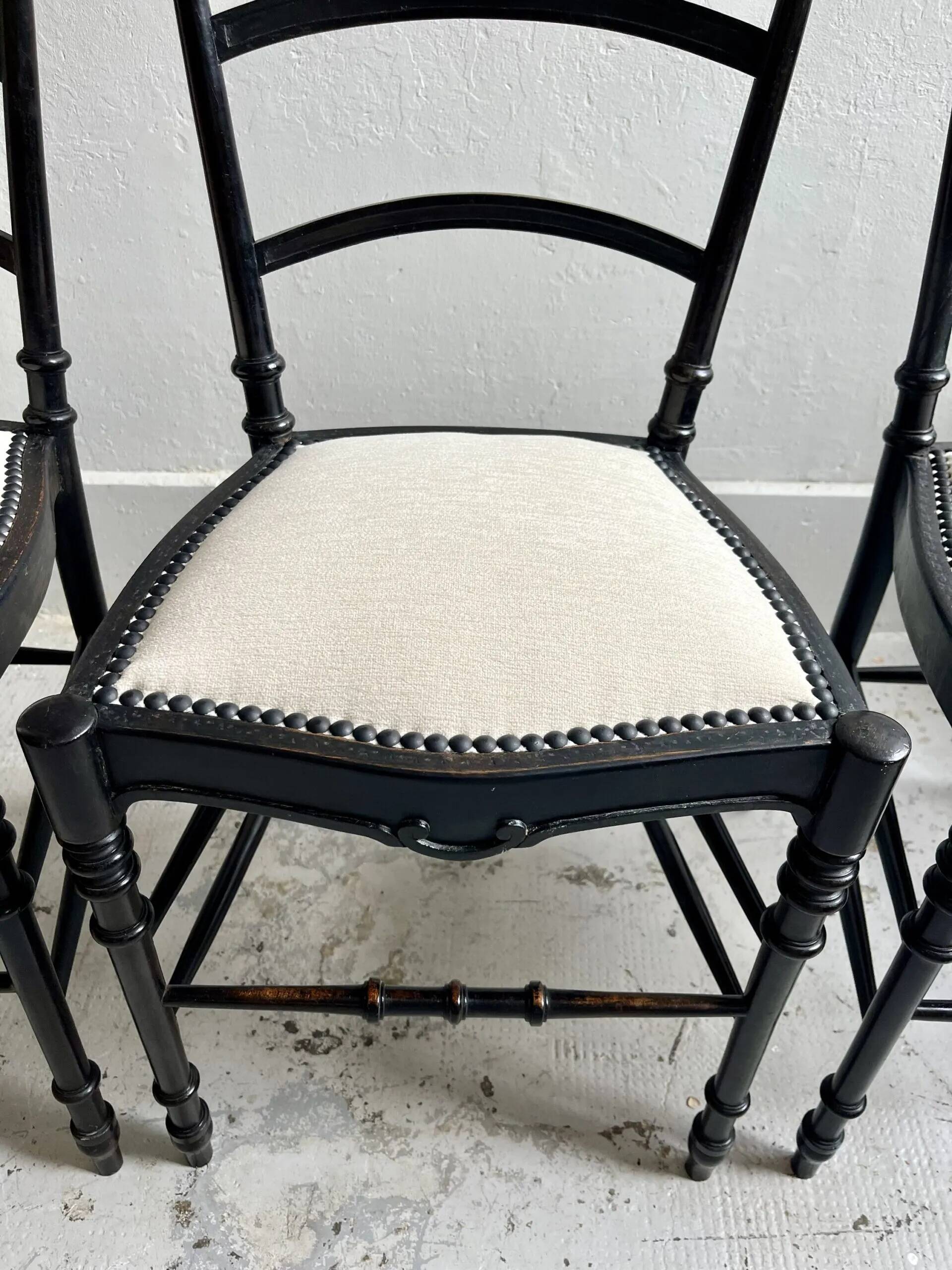 Reupholstered Napoleon III chairs