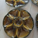 8 old GIEN oyster plates + 2 serving dishes