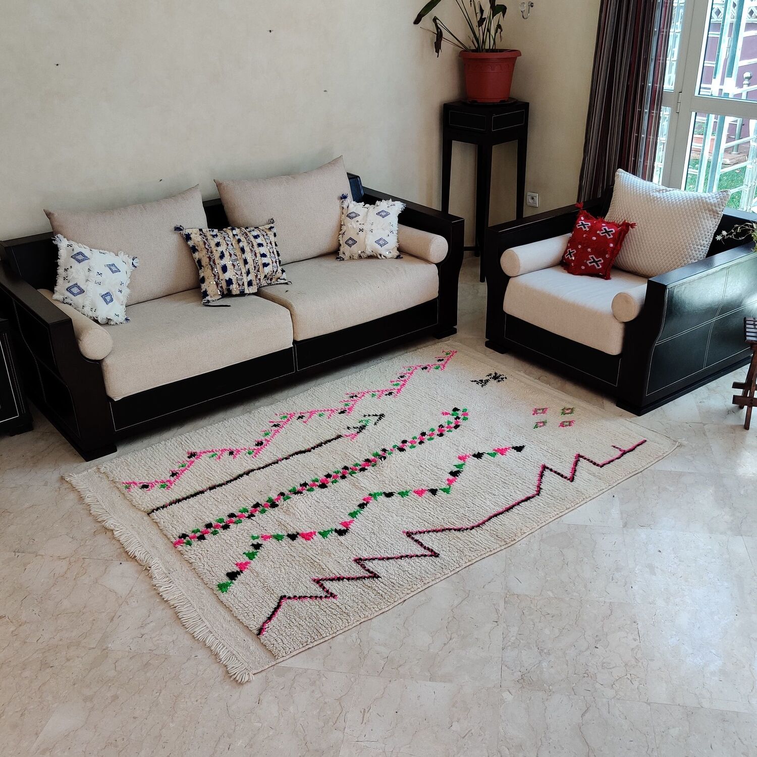 Tapis Berbère Azilal coloré 140x200 cm